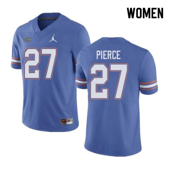 Women's Florida Gators #27 Dameon Pierce NCAA Jordan Brand Blue Authentic Stitched College Football Jersey CVU2262KW